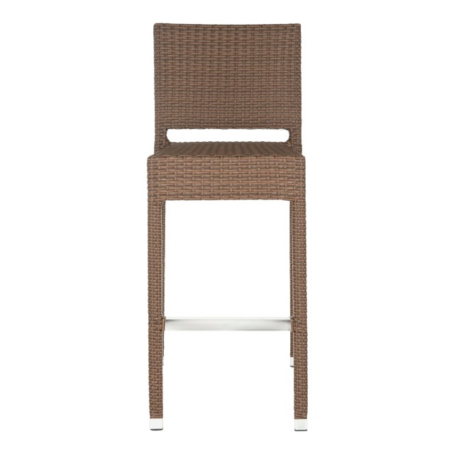 Mitchell Indoor-Outdoor Barstool in Brown For Sale