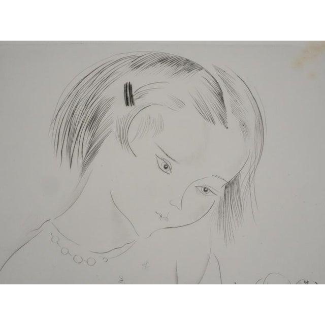 Mily Possoz, Little Girl Sewing, Original Signed Engraving For Sale - Image 5 of 10