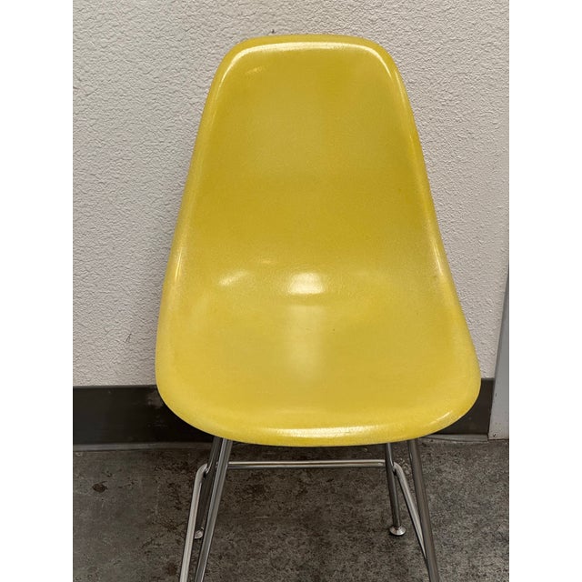 Eames Fiberglass Yellow Shell Counter Stool, Vintage For Sale - Image 11 of 12
