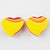 Pop Art Yellow and Orange Lucite Heart-Shaped Clip Earrings For Sale - Image 4 of 6
