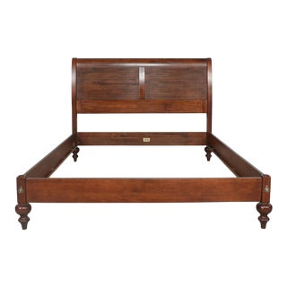 Ethan Allen British Classics Mahogany King-Sized Sleigh Bed For Sale