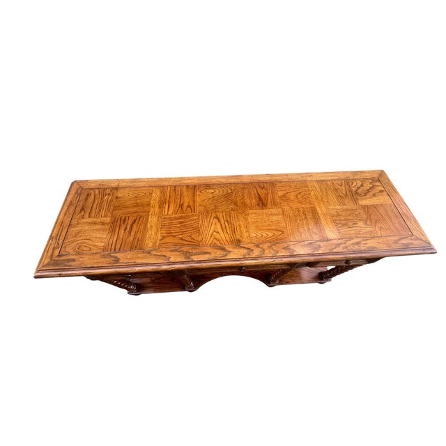 Late 20th Century Late 20th Century Oak Barley Twist 3 Drawer Console / Sofa Table For Sale - Image 5 of 18