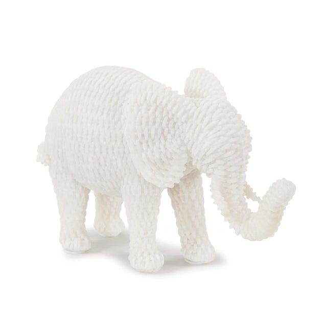 Off-white Wild Tusker Resin Sculpture For Sale - Image 8 of 8