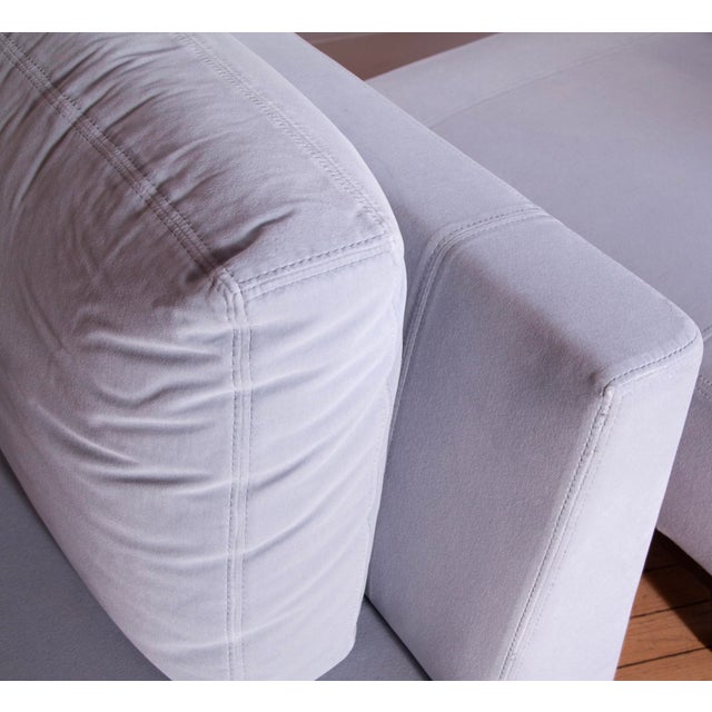 Pair of Holly Hunt "Ofuro" Chairs in Sky Blue Mohair For Sale In Philadelphia - Image 6 of 9