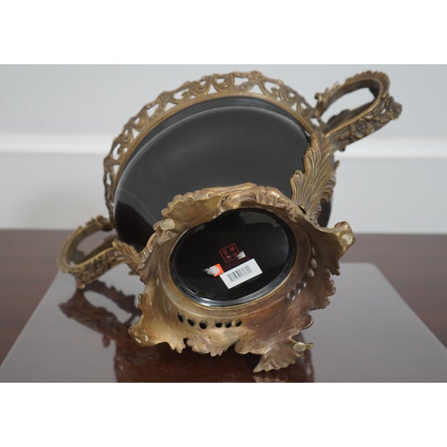 French Style Bronze & Porcelain Center Bowl For Sale - Image 10 of 11