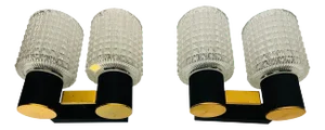 Pair French Lunel 1960s Mid-Century Wall Lights