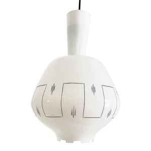 Midcentury Milk Glass Pendant Light