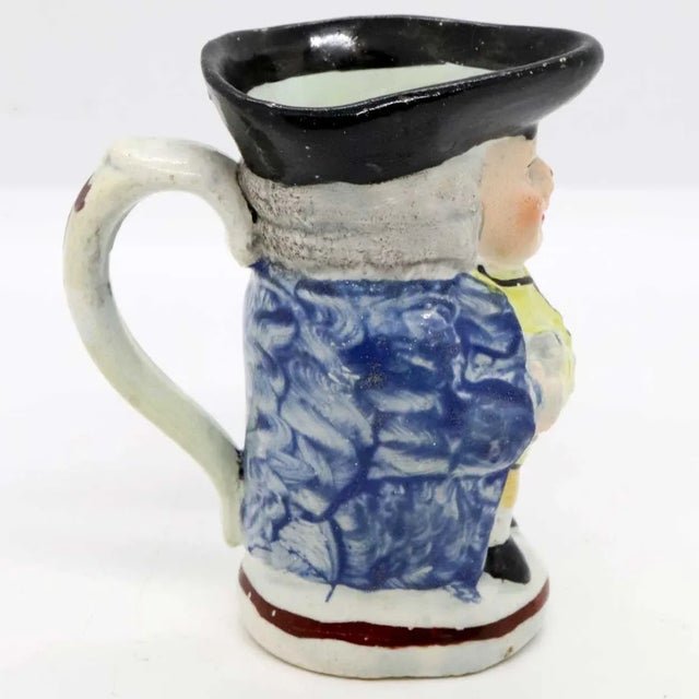 Early 19th Century Small English Georgian Staffordshire Pottery Toby Jug For Sale In Denver - Image 6 of 9