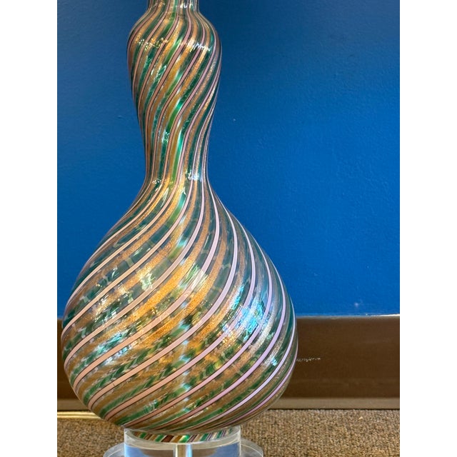 1970s Pair of Dino Martens Murano Glass Lamps For Sale - Image 9 of 9