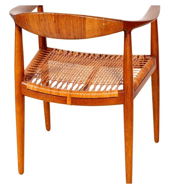 Wood Hans Wegner–Early Jh-501 Teak & Cane Armchairs for Johannes Hansen–Danish Modern–a Pair For Sale - Image 7 of 13