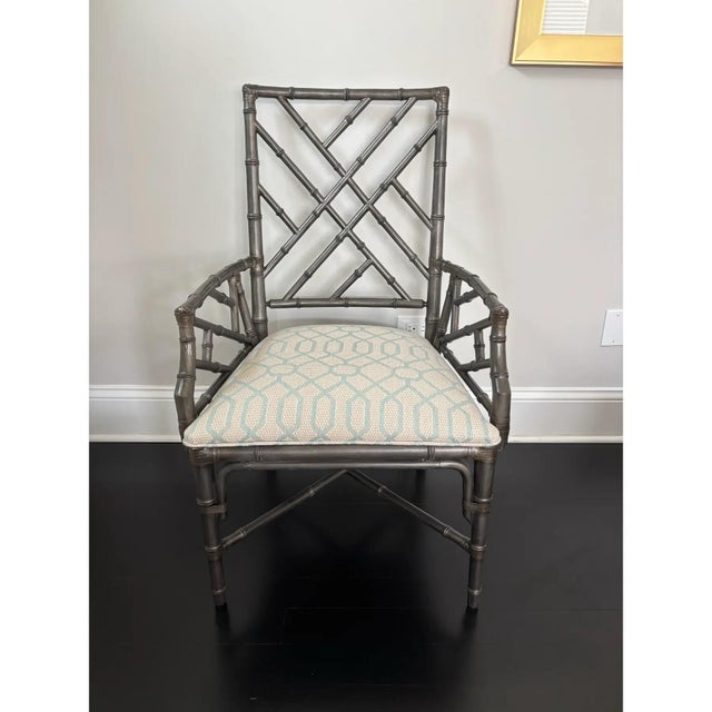 Chinese Chippendale Lian Arm Chair by Ethan Allen For Sale - Image 9 of 9