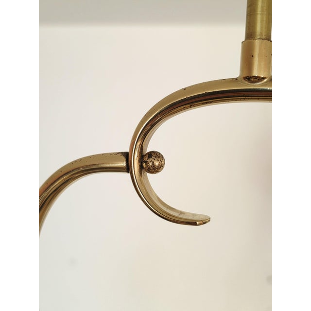 Mid-Century Scandinavian Brass Pendant Lamp with Glass Shade, 1950s For Sale - Image 13 of 18