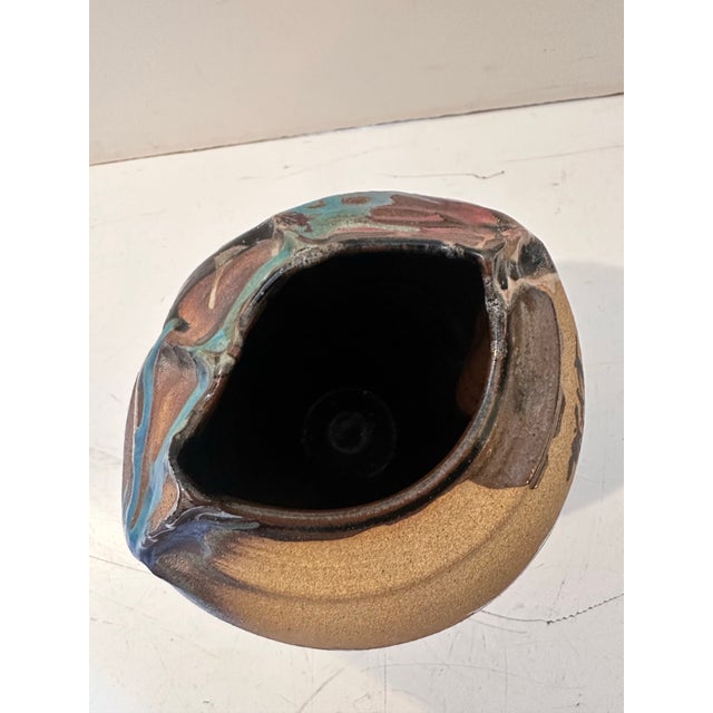 Multicolor Sculptural Ceramic Vessel For Sale - Image 10 of 11