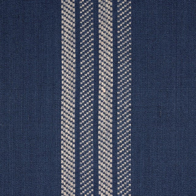 Schumacher Schumacher Nor Stripe Fabric In Indigo For Sale - Image 4 of 5