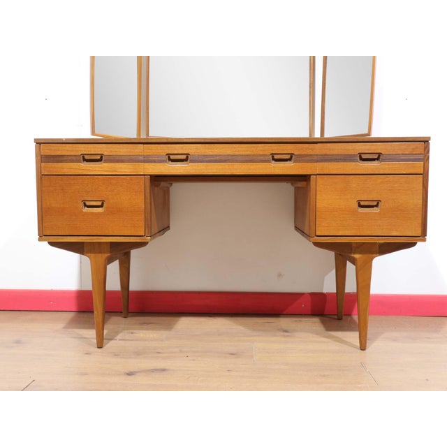 Wood Mid Century Modern Vintage Teak Vanity Dresser by Butilux Danish Style For Sale - Image 7 of 9