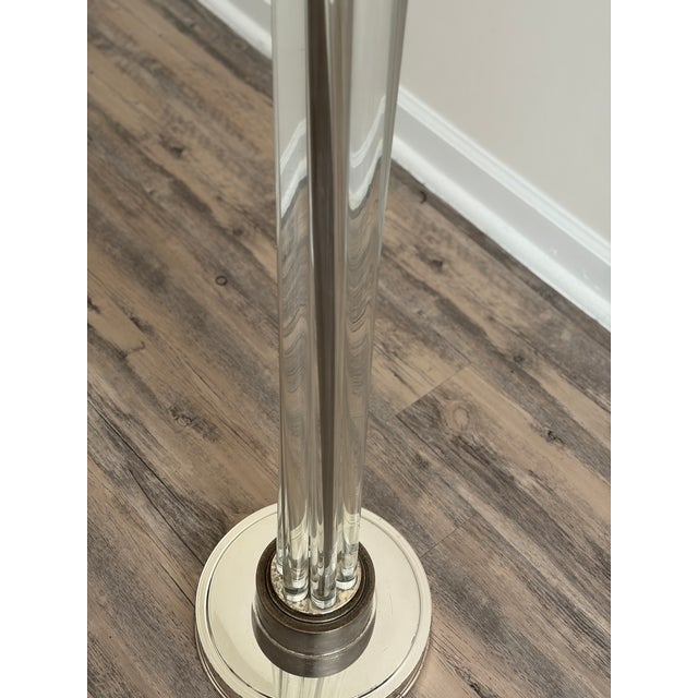 Hollywood Regency Restoration Hardware Vintage Glass Rod Floor Lamp For Sale - Image 3 of 16