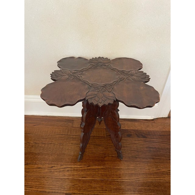 Early Asian Carved Lotus Table For Sale - Image 10 of 10