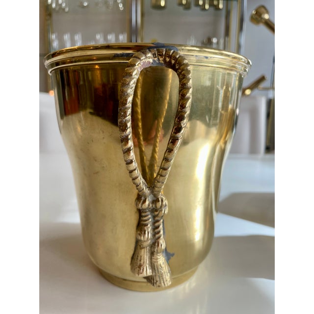 Gold Brass Cooler with Cord Details, France, 1900s For Sale - Image 8 of 10