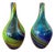 Pair of Fratelli Toso Murano Swirl Glass Long-Neck Vases, Mid-20th Century. For Sale