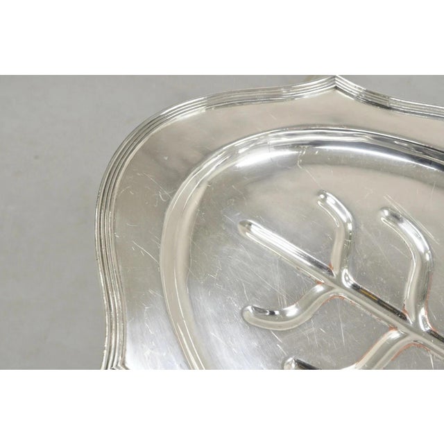 Silver Vintage English Sheffield Meat Cutlery Serving Platter Tray "Asc" Monogram For Sale - Image 8 of 11