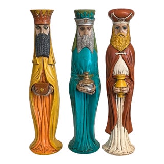Hand Painted Ceramic Figures of the Three Wise Men - Set of 3 For Sale