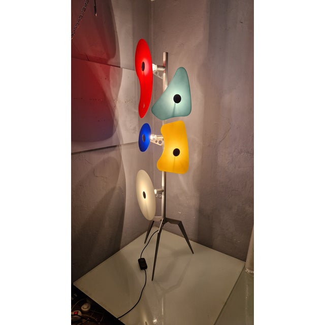 Mid-Century Modern Orbital Floor Lamp in Colored Glass by Ferruccio Laviani for Forscarini, 1980s For Sale - Image 3 of 11