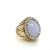 Experience the timeless sophistication of this stunning lavender jade ring. The oval shape cabochon cut jade has been...