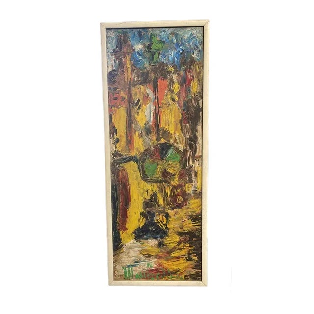 Mid-Century Modern Mid-Century Florentine Oil on Board Painting – Italian Vintage Art For Sale - Image 3 of 3