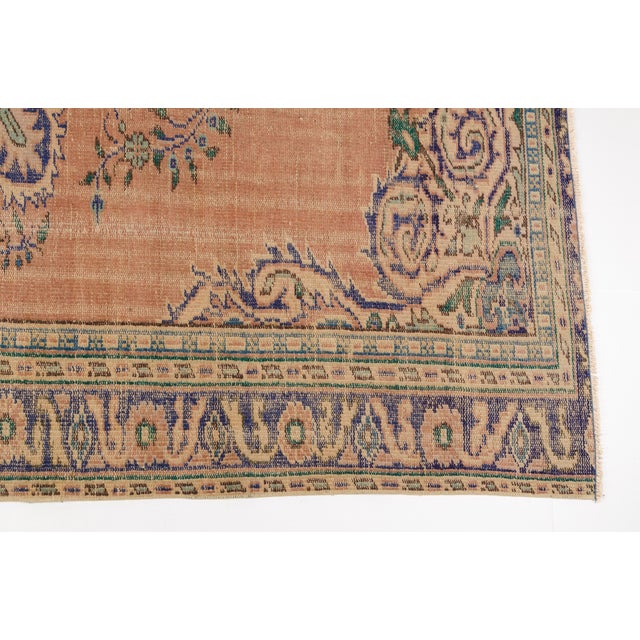 Vintage Geometric Anatolian Wool Carpet For Sale - Image 9 of 10