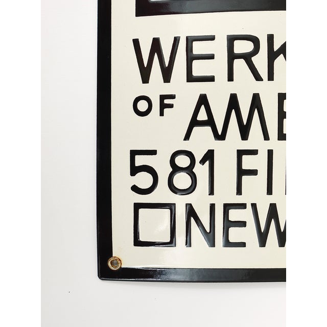 Wiener Werkstätte of America Inc New York Enameled Advertising Sign by Josef Hoffmann, 1960s For Sale - Image 17 of 18