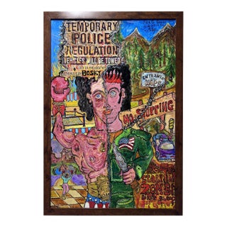 One-of-a-Kind Large Painting on Board by Serg Graff "Caricature". Coa Attached For Sale