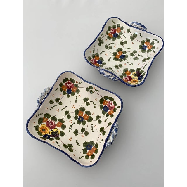 Vintage Italian Ceramic Hand Painted Botanical Catch All For Sale - Image 4 of 7