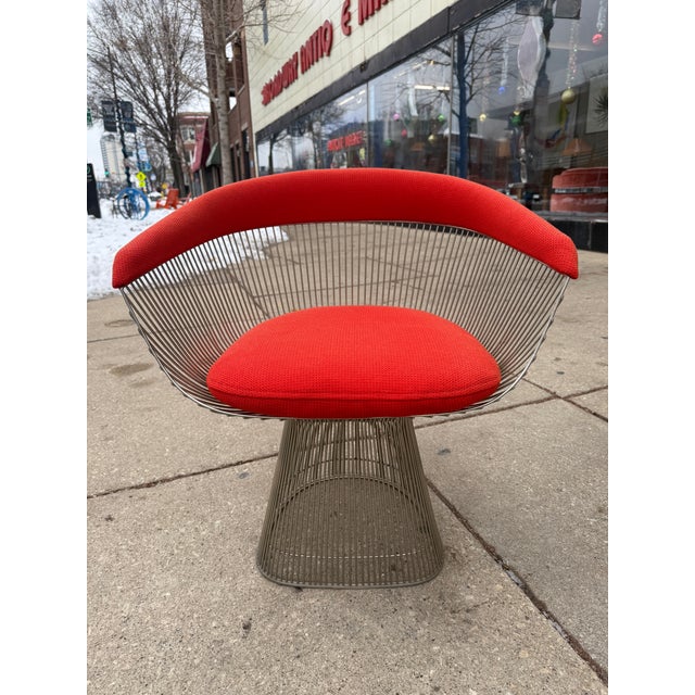 Metal Pair of Warren Platner for Knoll Dining Chairs C1970s For Sale - Image 7 of 13