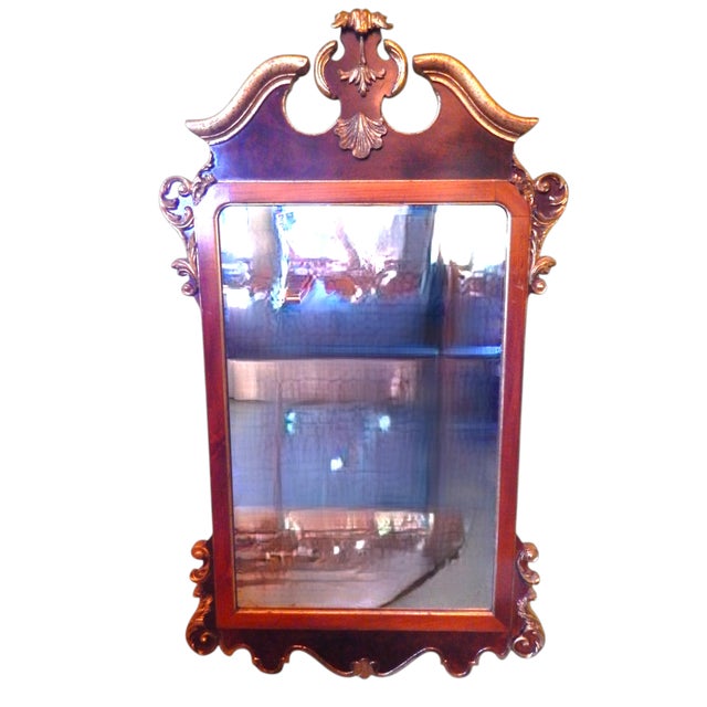 Mid 20th C. Mahogany and Gilt Painted Mirror For Sale - Image 4 of 8