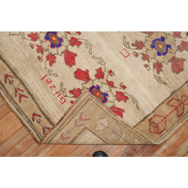Vintage Zabihi Collection Turkish Kars Beautiful Floral Rug - 5'7" x 7'11" For Sale - Image 9 of 11