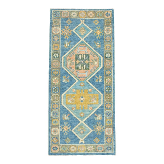 Turkish Oushak Runner Rug 2'11" x 6'6" #17176 For Sale