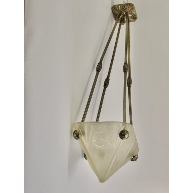 Art Deco French Pendant Lamp by David Gueron for Verrerie Dart Degué, 1920s For Sale - Image 10 of 12