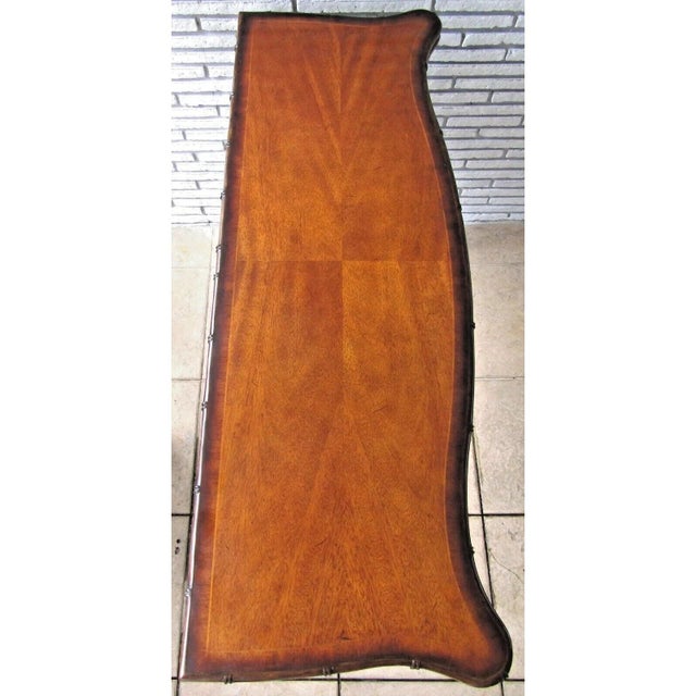 Theodore Alexander Mahogany Edwardian Bamboo Console Table Indochine 5300-138 For Sale - Image 11 of 12