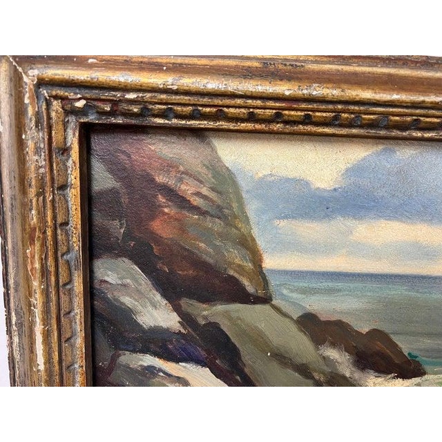 Wood Oil on Board of New Hampshire Coastal Scene For Sale - Image 7 of 12