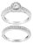 .925 Sterling Silver 1/2 Ctw Diamond Halo and Milgrain Engagement Ring Bridal Set (I-J Color, I3 Clarity) - Ring - Size 7 For Sale