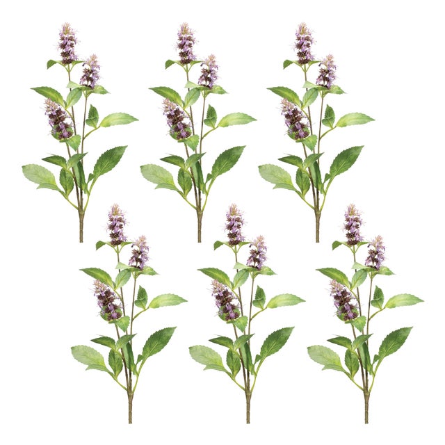 Modern Buddleia Floral Stem (Set of 6) For Sale - Image 3 of 3