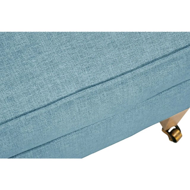 Textile Alcott Ottoman, Sky Linen For Sale - Image 7 of 8