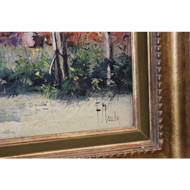 1950s F. Claude, Farmyard with Chickens, 1950s, Oil on Canvas For Sale - Image 5 of 10