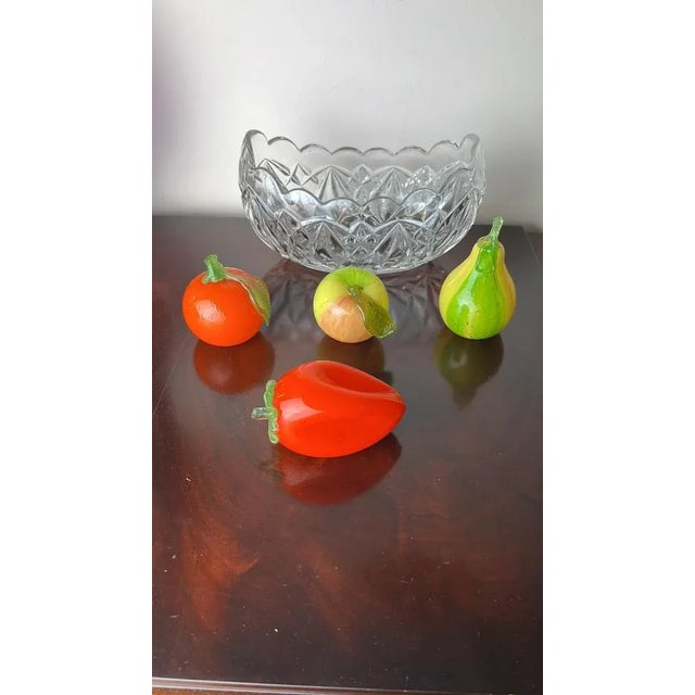 Green Glass Bowl with Fruits, Italy, 1960s, Set of 5 For Sale - Image 8 of 9