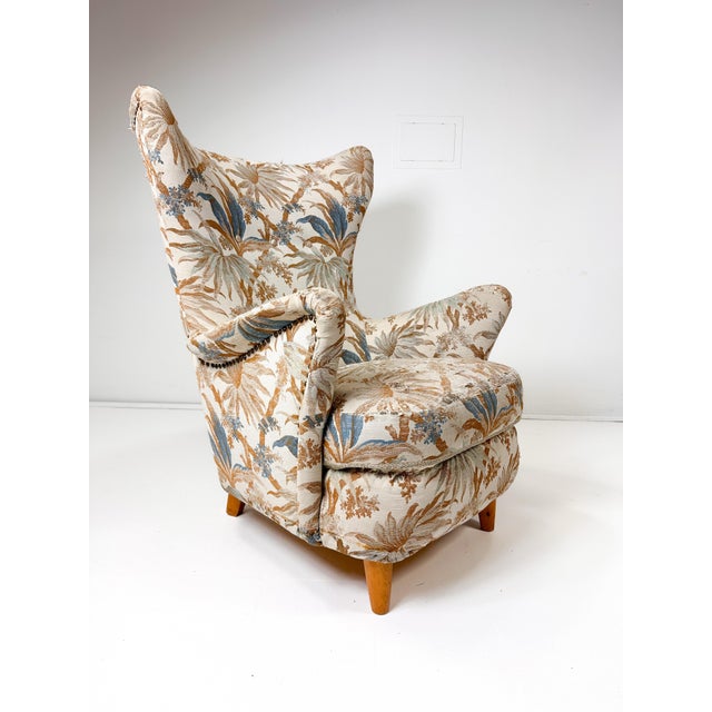 1950's Swedish High Back Lounge Chair For Sale - Image 11 of 11