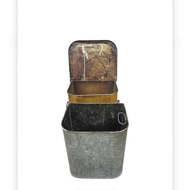 Metal Early 20th Century Art Deco Brass Fireplace Fuel Bucket For Sale - Image 7 of 9