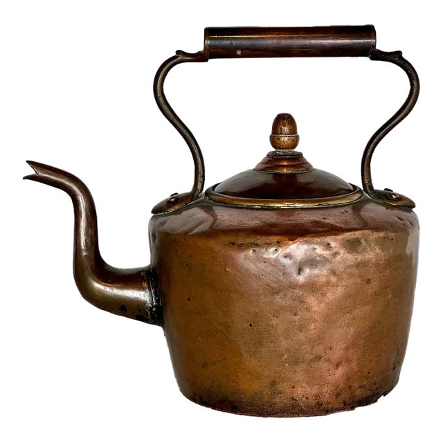 1800s Antique American Copper Kettle For Sale