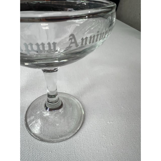 Up for consideration is a beautiful vintage pair of anniversary champagne glasses. These would look lovely in your home...
