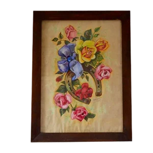 Painting on Paper, Signed Schlachter, 1947