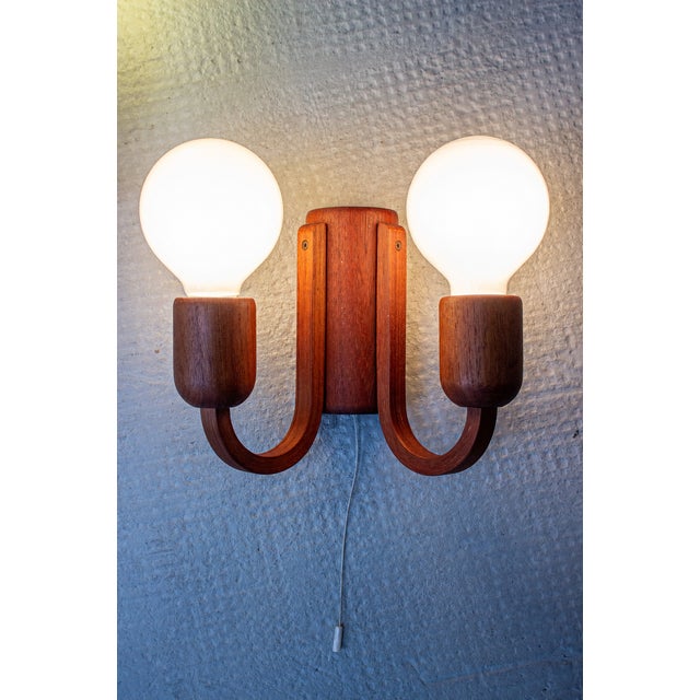 Mid-Century Modern Mid-Century Danish Teak Wall Light from Domus, 1960s For Sale - Image 3 of 16